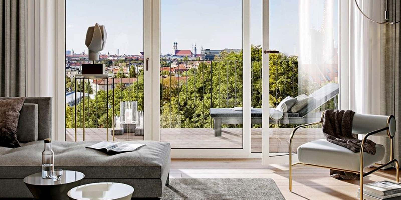 Стильные апартаменты с лоджией в жилом комплексе Мюнхена