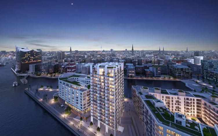 Элитная квартира в центре Гамбурга с панорамным бликом